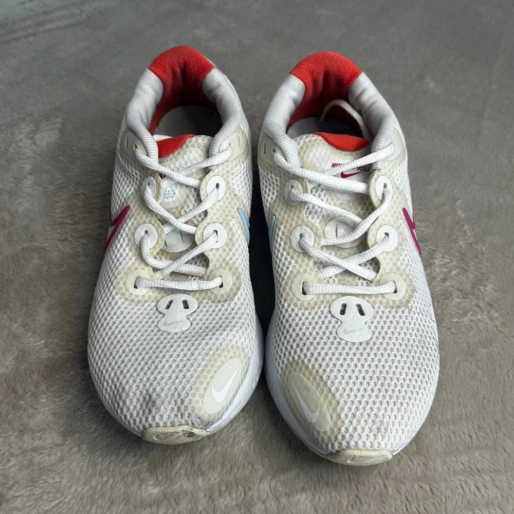 Nike Women's Renew Run White Ember Glow Athletic Sneakers Size 7.5 CK6360-100